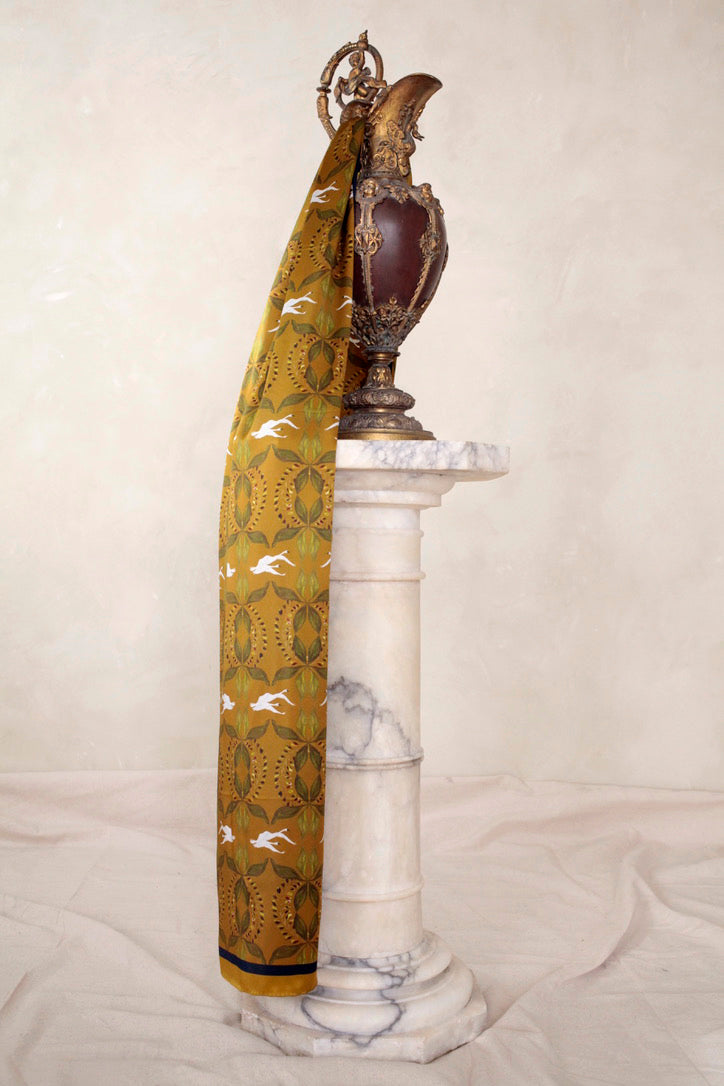 10"x55" Avriel, Chartreuse 100% Silk (Small)