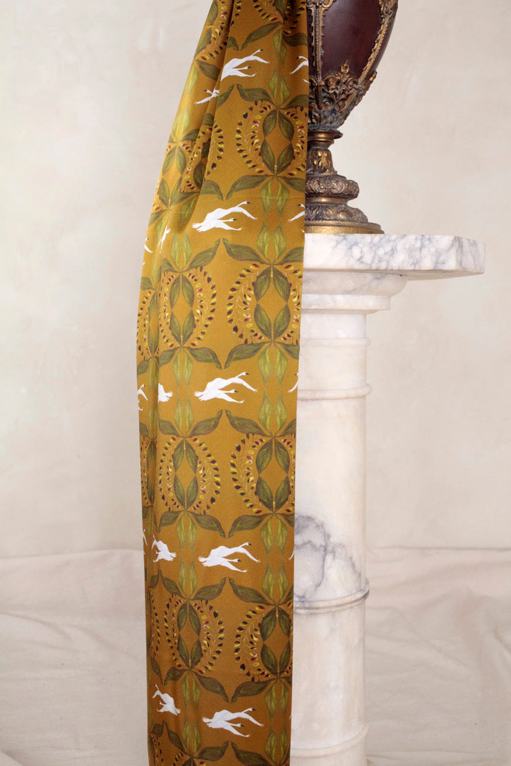 10"x55" Avriel, Chartreuse 100% Silk (Small)