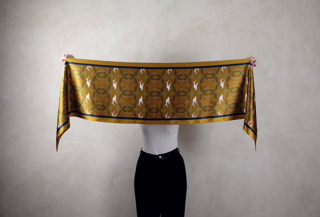10"x55" Avriel, Chartreuse 100% Silk (Small)